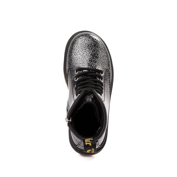alternate view Dr. Martens 1460 8-Eye Glitter Boot - Little Kid / Big Kid - Black / SilverALT2