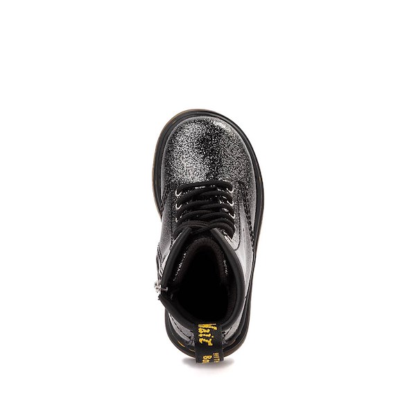 alternate view Dr. Martens 1460 8-Eye Glitter Boot - Toddler - Black / SilverALT2