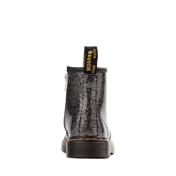 alternate view Dr. Martens 1460 8-Eye Glitter Boot - Toddler - Black / SilverALT4