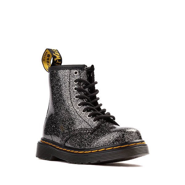 alternate view Dr. Martens 1460 8-Eye Glitter Boot - Toddler - Black / SilverALT5