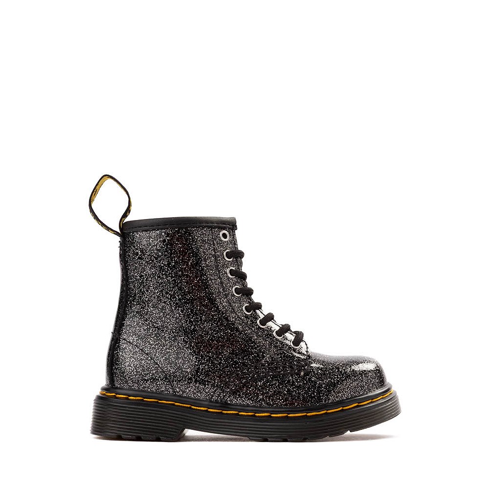 Dr. Martens 1460 8-Eye Glitter Boot - Toddler - Black / Silver