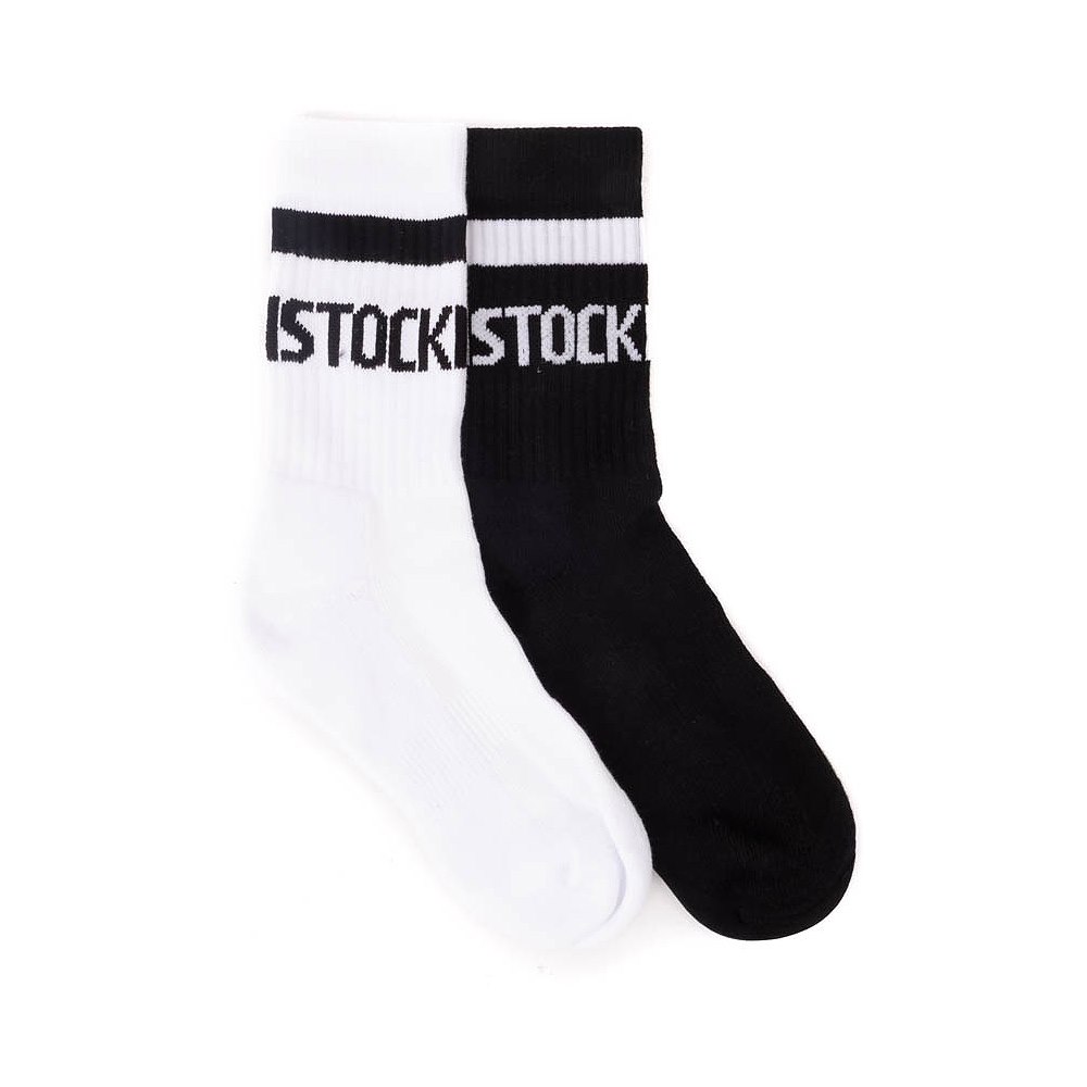 Womens Birkenstock Crew Socks 2 Pack - Black / White