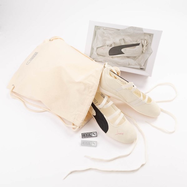 alternate view Womens PUMA x ROSÉ Speedcat Ballet Shoe - Warm White / PUMA Black / Frosty PinkALT1D