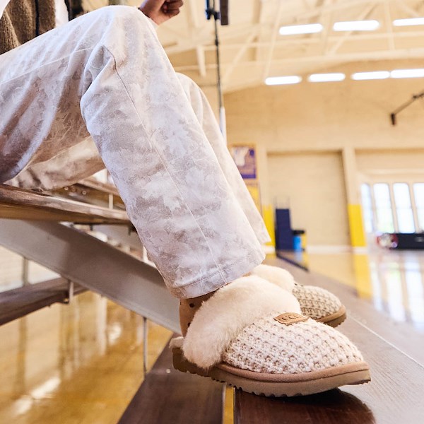alternate view UGG&reg; Cozy II Knit Slipper - Little Kid - CreamALT1C