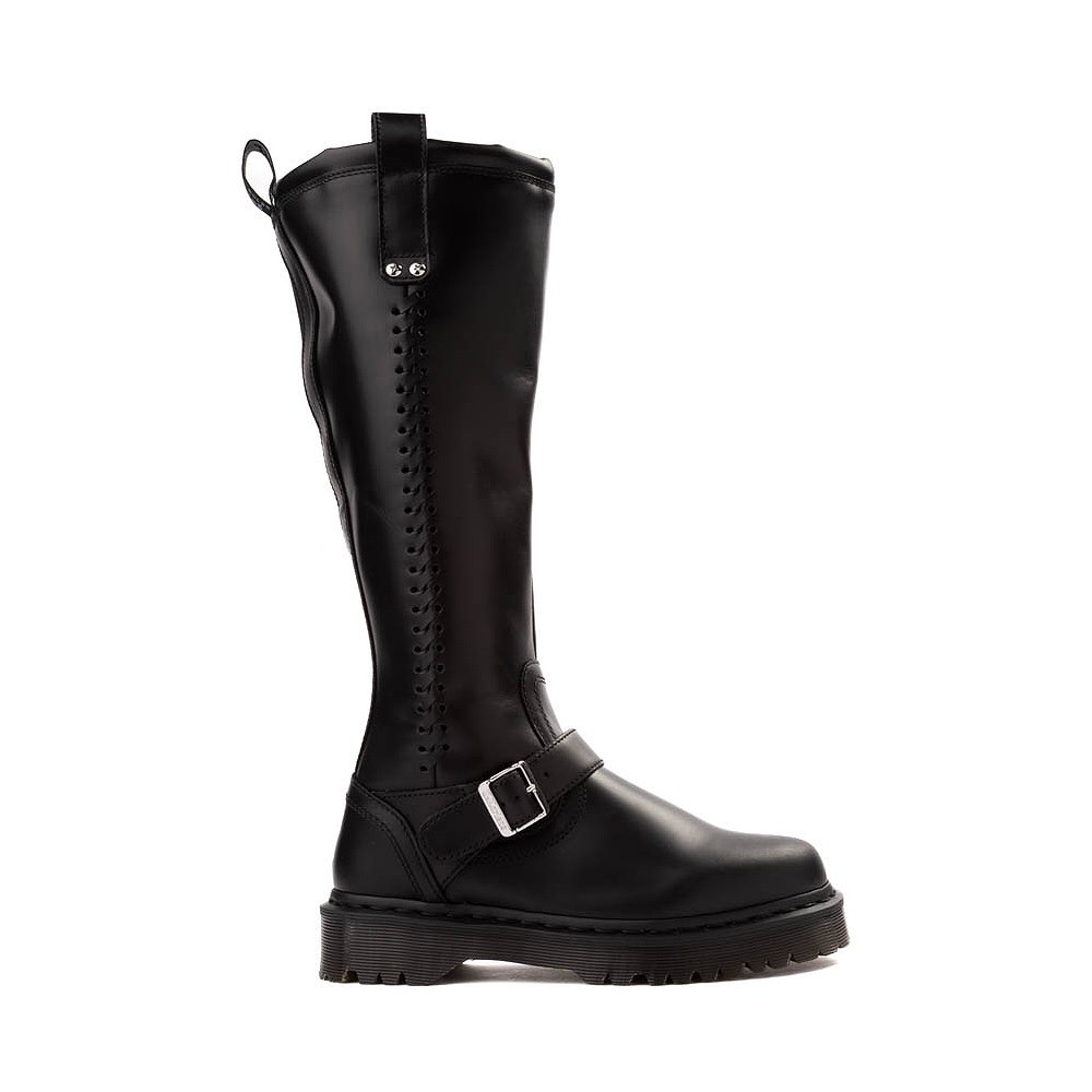 Womens Dr. Martens Anistone Knee High Biker Boot - Black