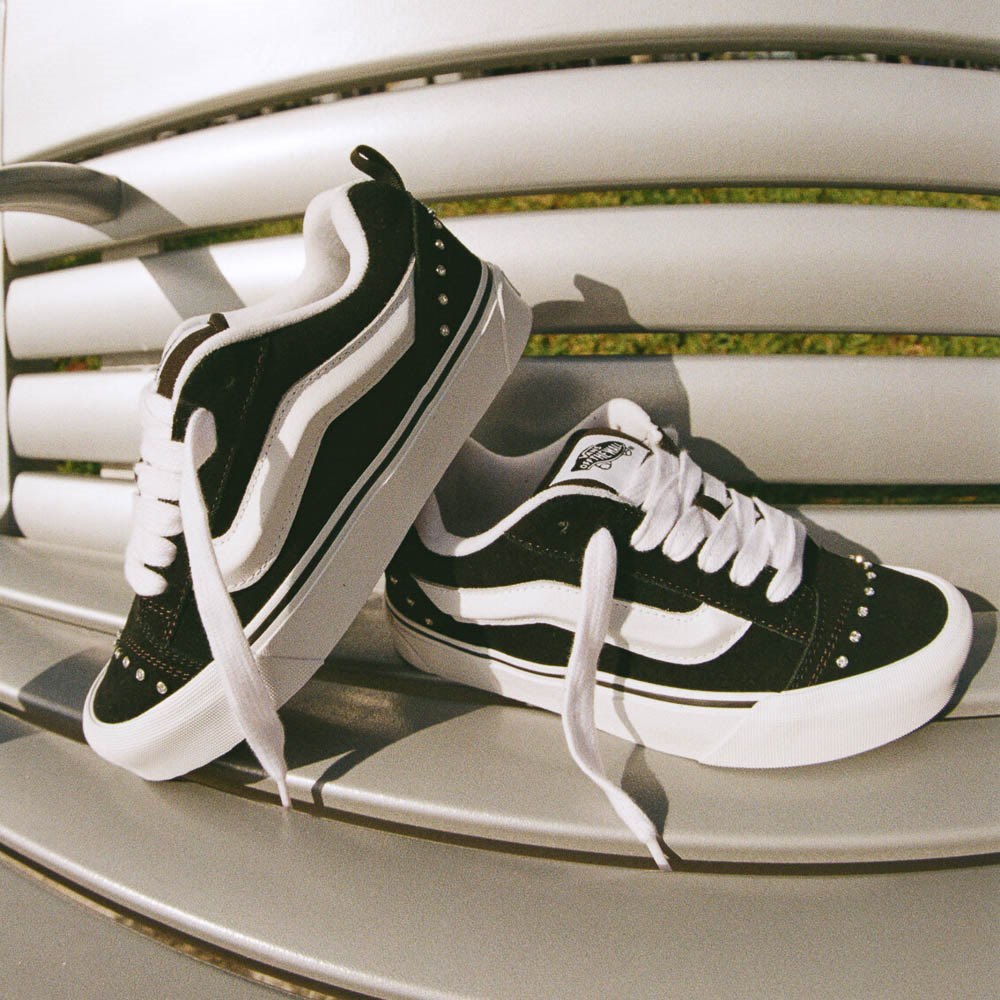 Vans Knu Skool Rhinestone Skate Shoe - Black / White | Journeys