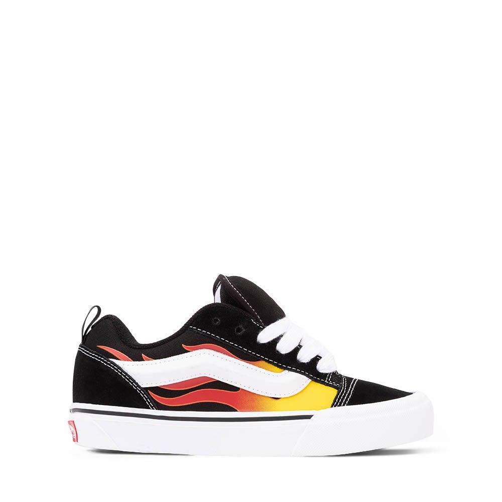 Vans Knu Skool Skate Shoe - Big Kid - Black / Flame