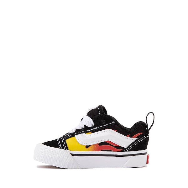 alternate view Vans Knu Skool Skate Shoe - Baby / Toddler - Black / FlameALT1