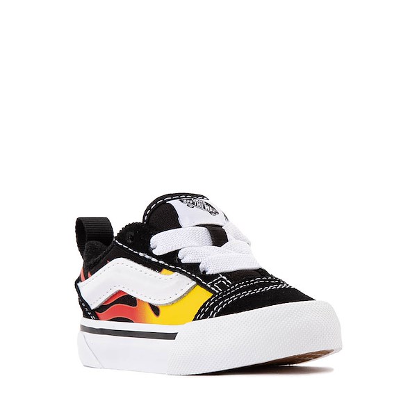 alternate view Vans Knu Skool Skate Shoe - Baby / Toddler - Black / FlameALT5