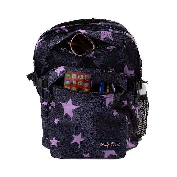 alternate view JanSport Main Campus Backpack - Black / StarsALT1