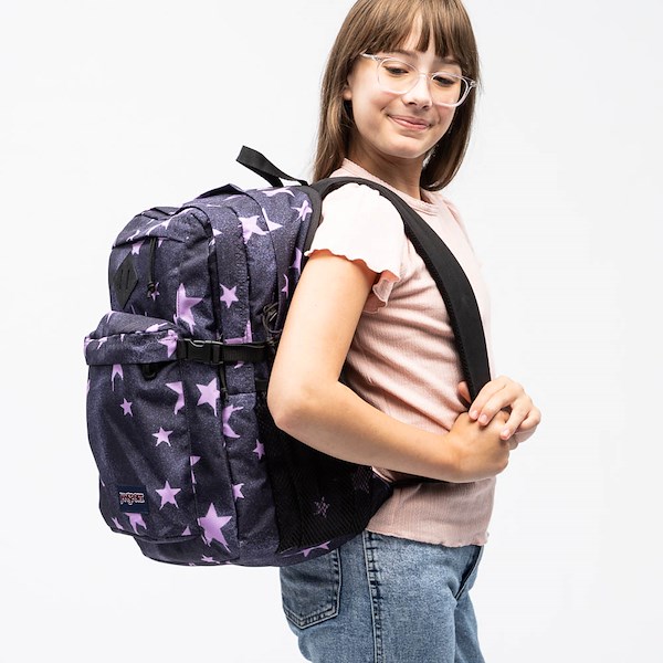 alternate view JanSport Main Campus Backpack - Black / StarsALT1B