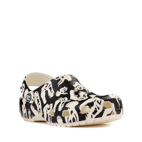 alternate view Crocs Classic Glow-In-The-Dark Dino Clog - Little Kid / Big Kid - Black / Glow GreenALT5