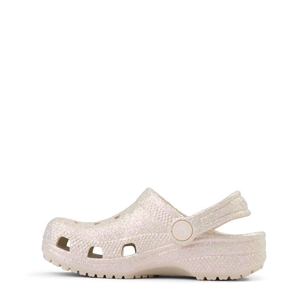alternate view Crocs Classic Celebration Glitter Clog - Little Kid / Big Kid - ChampagneALT1