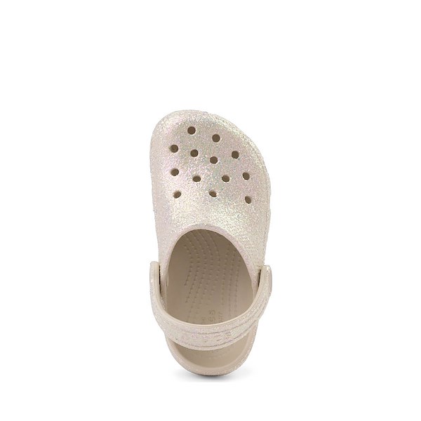 alternate view Crocs Classic Celebration Glitter Clog - Baby / Toddler - ChampagneALT2