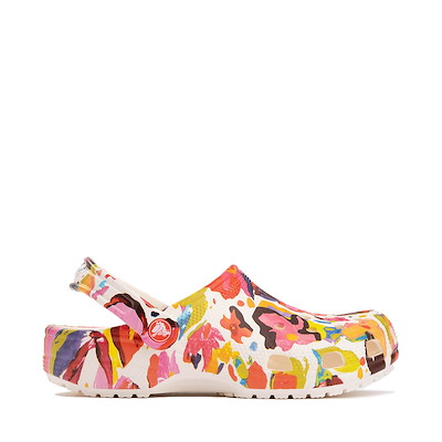 Main view of Crocs Classic Floral Chalk Clog - White / Multicolor