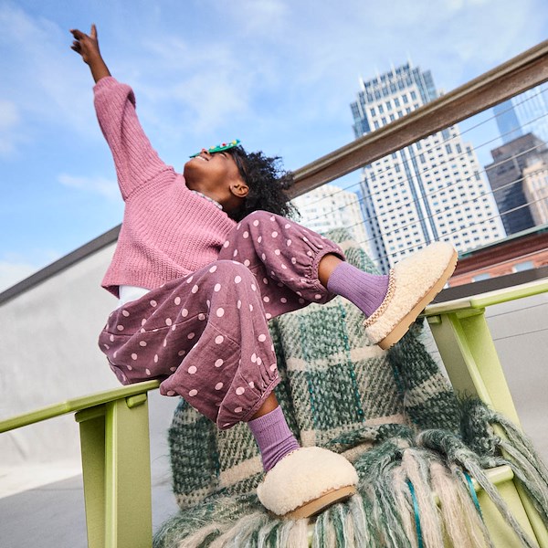 alternate view UGG® Tasman Maxi Curly Slipper - Little Kid / Big Kid - NaturalALT1B