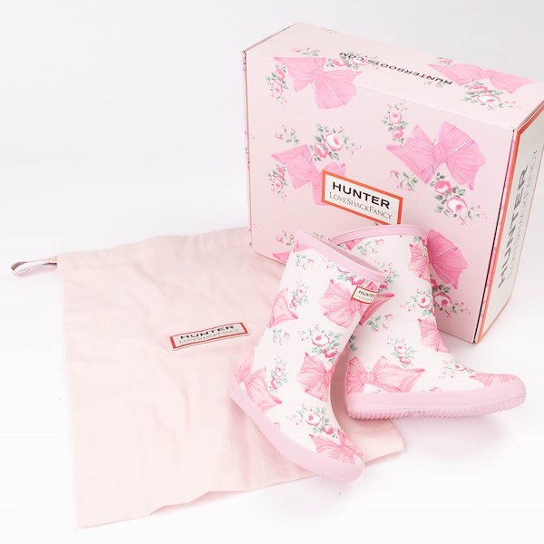 Hunter x LoveShackFancy First Classic Rain Boot - Toddler / Little Kid - Rose Beaux / Mint Pink