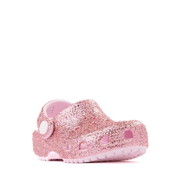 alternate view Crocs Classic Chunky Glitter Clog - Baby / Toddler - PinkALT5