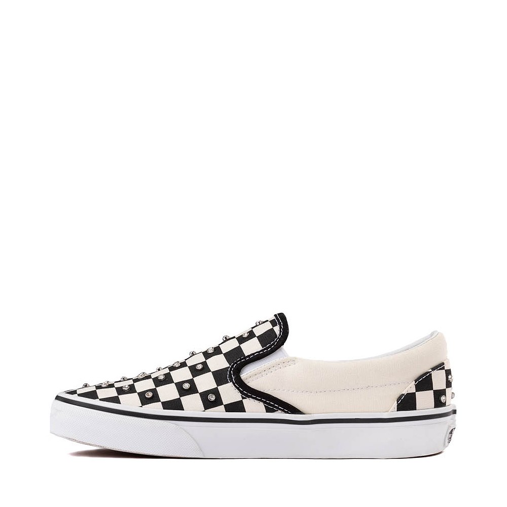 Vans Classic Slip-On Rhinestone Checkerboard Skate Shoe - Black / White ...