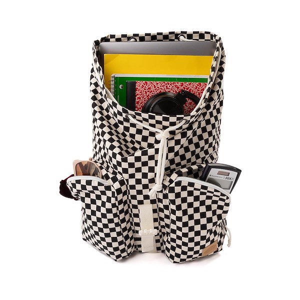 alternate view Vans Field Trippin Rucksack Checkerboard Backpack - Black / WhiteALT1