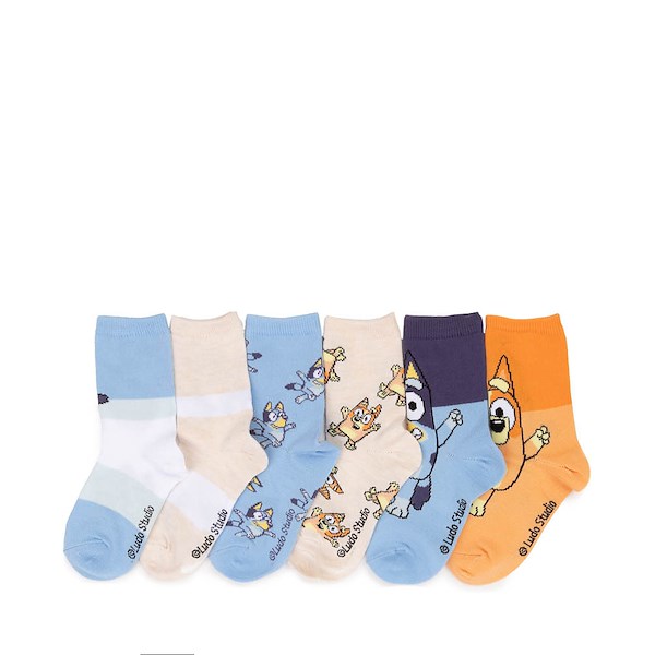 alternate view Bluey Crew Socks 6 Pack - Toddler - MulticolorALT1