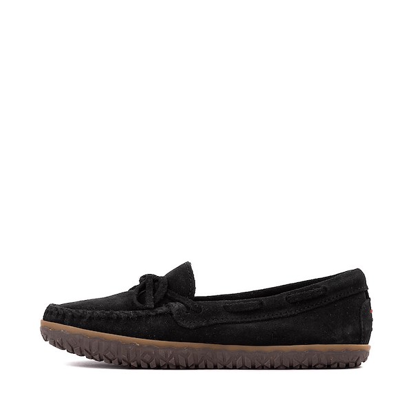 alternate view Womens Minnetonka Tie Tread Moccasin - BlackALT1