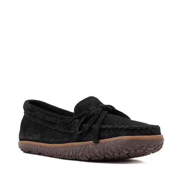 alternate view Womens Minnetonka Tie Tread Moccasin - BlackALT5