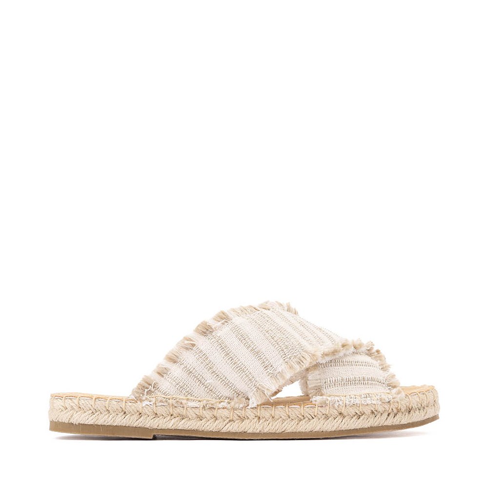 Womens Minnetonka Pepper Slide Sandal - Taupe Stripe