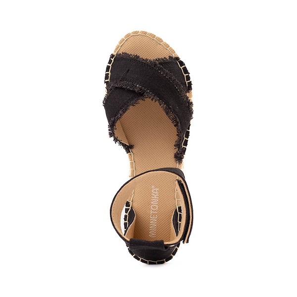 alternate view Womens Minnetonka Pemma Espadrille Sandal - Black LinenALT2