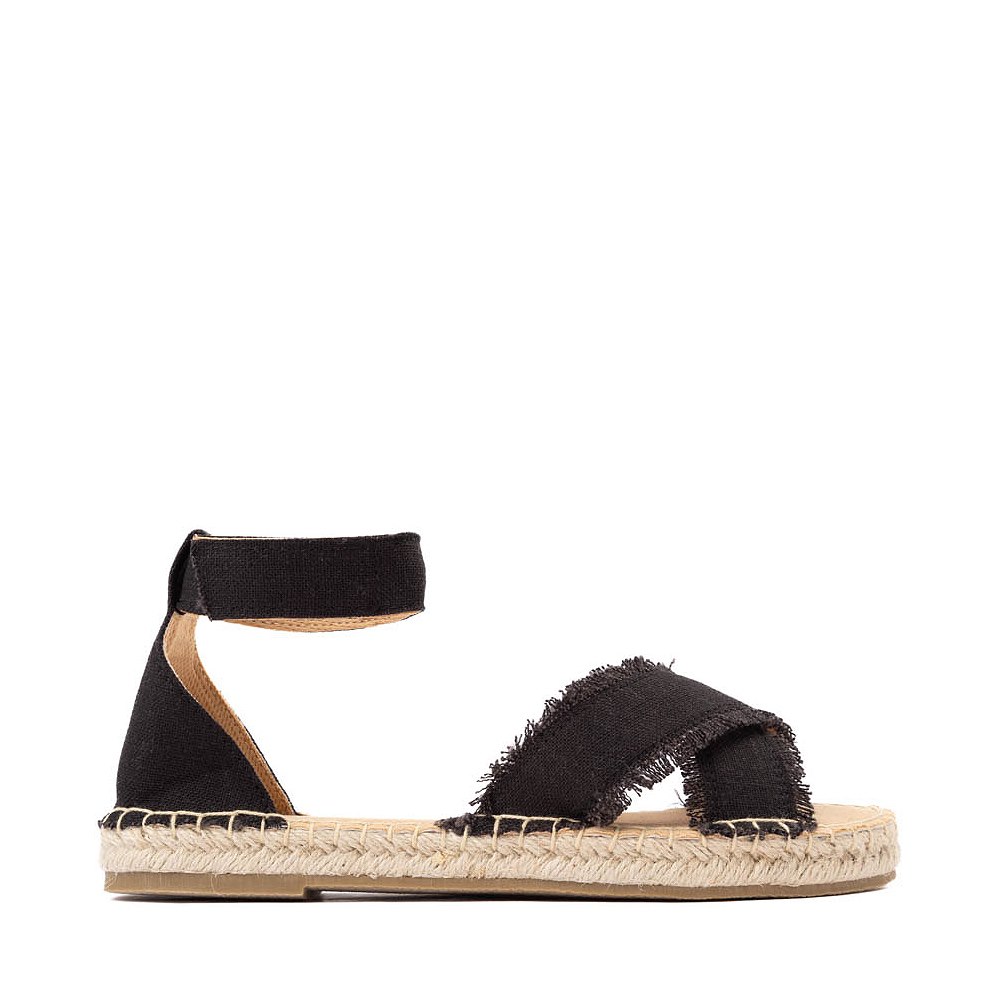 Womens Minnetonka Pemma Espadrille Sandal - Black Linen
