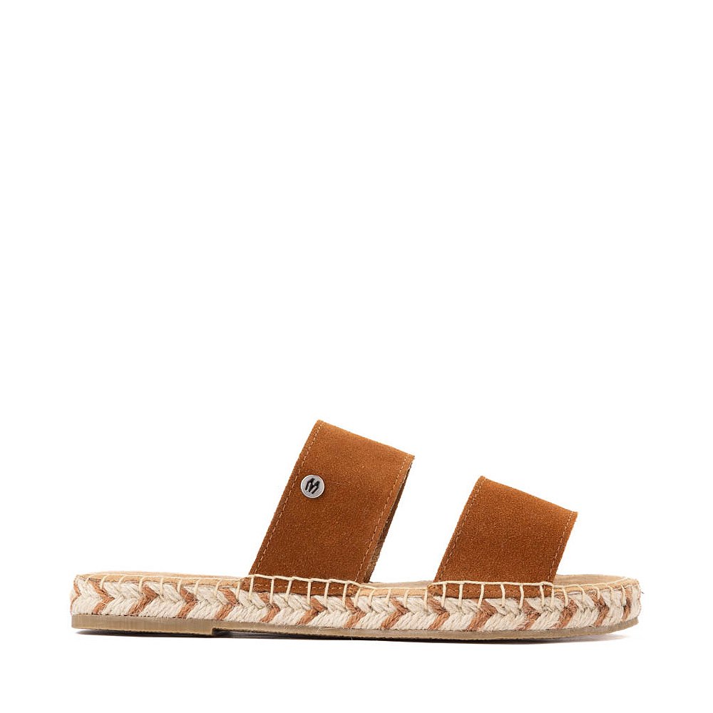 Womens Minnetonka Poppie Slide Sandal - Brown