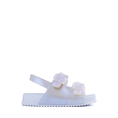 Main view of Mini Melissa Cozy Sandal - Toddler / Little Kid - Pearly Blue