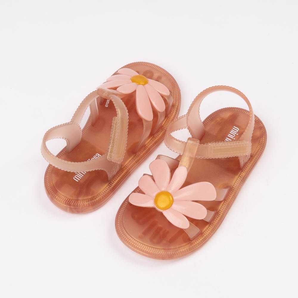 Mini Melissa Hip Bloomy Sandal - Toddler / Little Kid - Pearly Brown