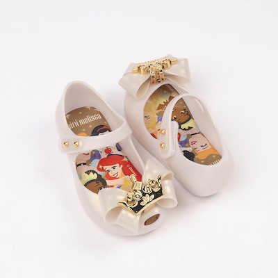 Main view of Mini Melissa + Disney Ultragirl Princess Ballet Flat - Toddler / Little Kid - Metallic Beige