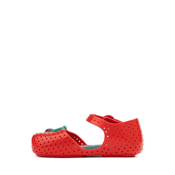 alternate view Mini Melissa Pop Flat Casual Shoe - Toddler / Little Kid - Red / GreenALT1