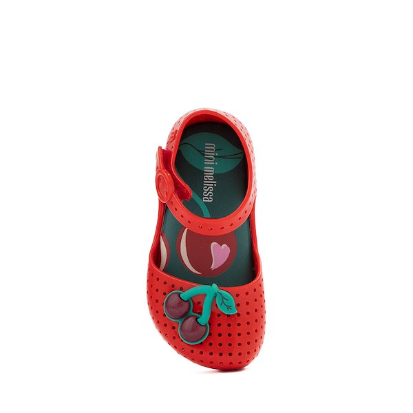 alternate view Mini Melissa Pop Flat Casual Shoe - Toddler / Little Kid - Red / GreenALT2