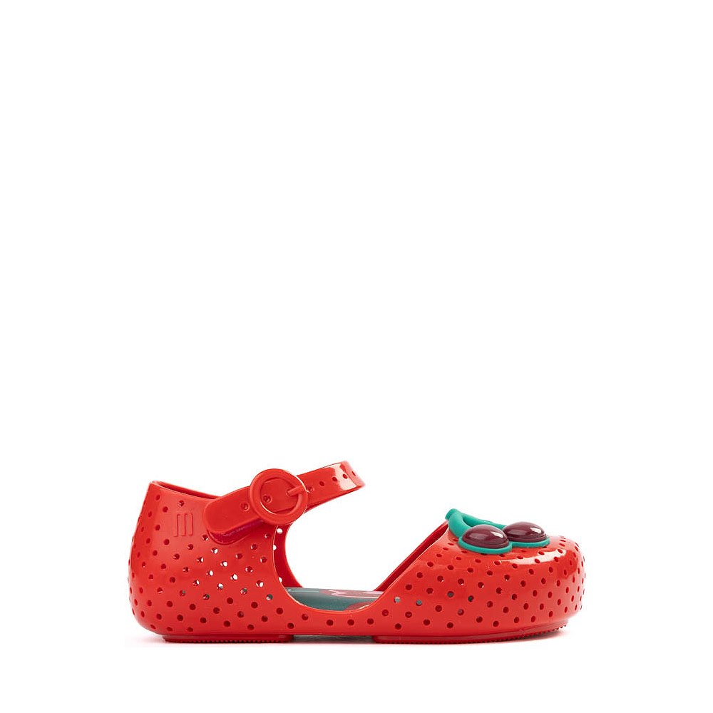 Mini Melissa Pop Flat Casual Shoe - Toddler / Little Kid - Red / Green