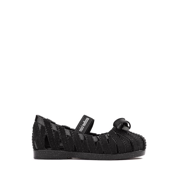 Mini Melissa Lover Ballerina Casual Shoe - Toddler / Little Kid - Glitter Black