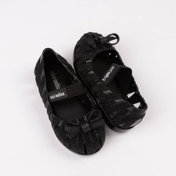 alternate view Mini Melissa Lover Ballerina Casual Shoe - Toddler / Little Kid - Glitter BlackHERO