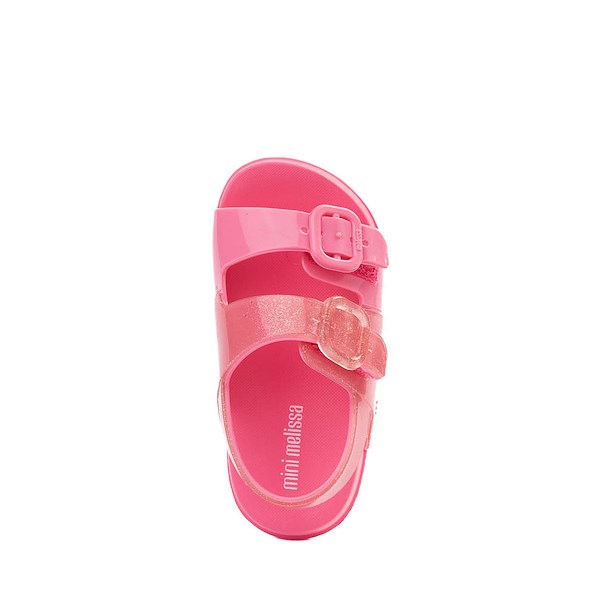 alternate view Mini Melissa Cozy Sandal - Toddler / Little Kid - Pink GlitterALT2