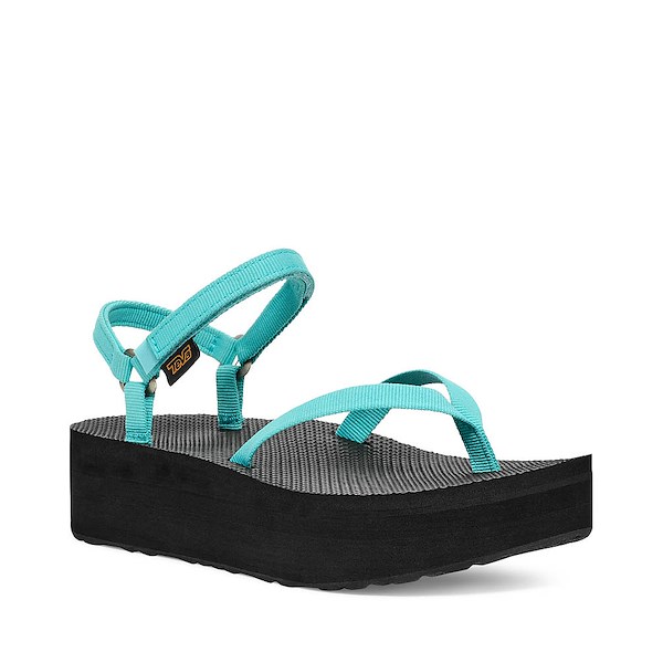 alternate view Womens Teva Flatform Slim Sandal - Bright TealALT5