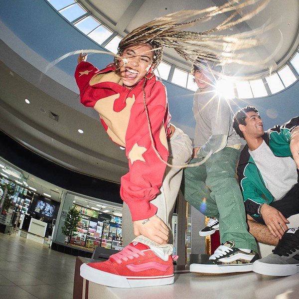 alternate view Vans Knu Skool Skate Shoe - Racing Red / PinkALT1B