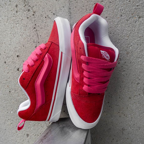 alternate view Vans Knu Skool Skate Shoe - Racing Red / PinkHERO