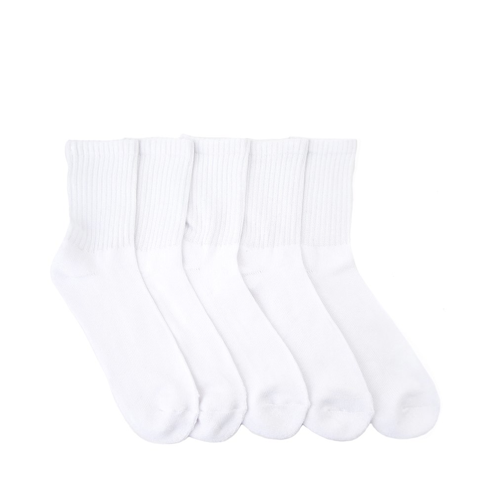 Womens Half Crew Socks 5 Pack - White