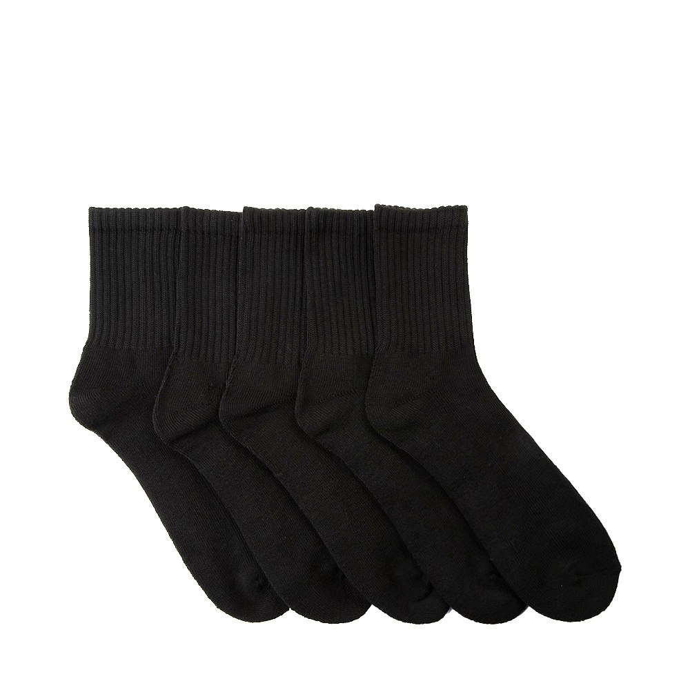 Womens Half Crew Socks 5 Pack - Black