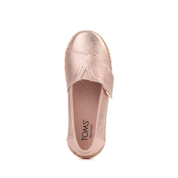 alternate view TOMS Alpargata Rope Slip-On Casual Shoe - Little Kid / Big Kid - Pale Rose MetallicALT2