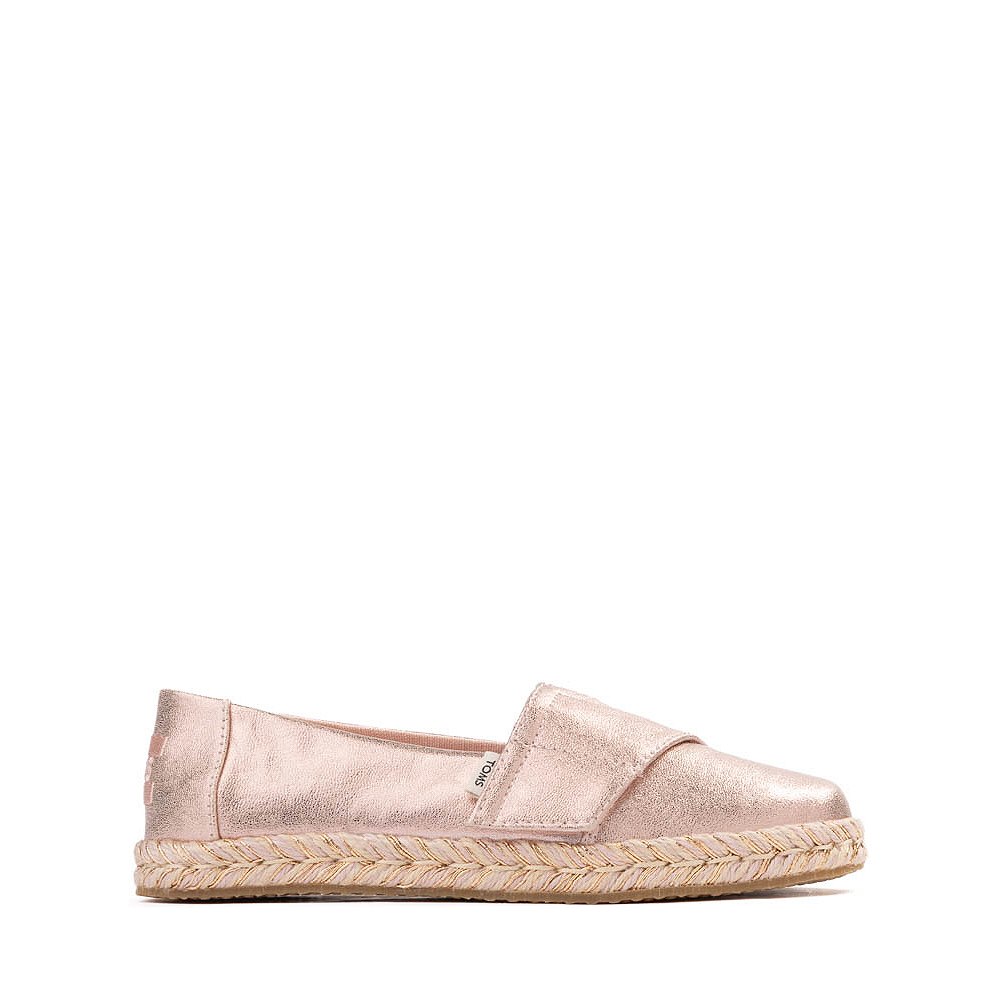 TOMS Alpargata Rope Slip-On Casual Shoe - Little Kid / Big Kid - Pale Rose Metallic