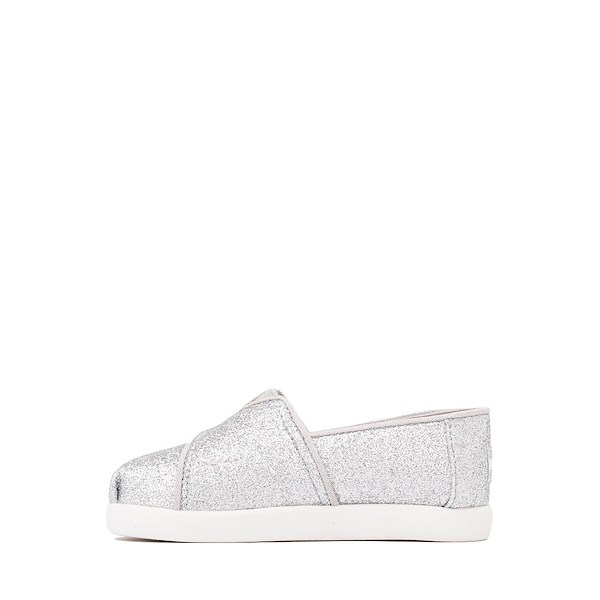alternate view TOMS Alpargata Slip-On Casual Shoe - Baby / Toddler / Little Kid - Silver Iridescent GlimmerALT1