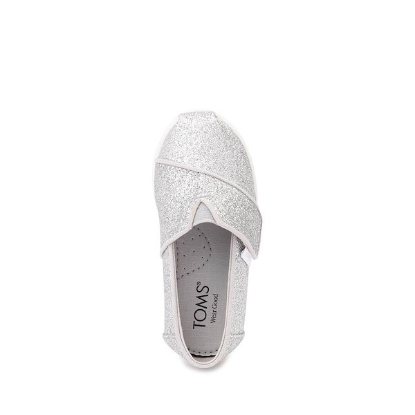 alternate view TOMS Alpargata Slip-On Casual Shoe - Baby / Toddler / Little Kid - Silver Iridescent GlimmerALT2