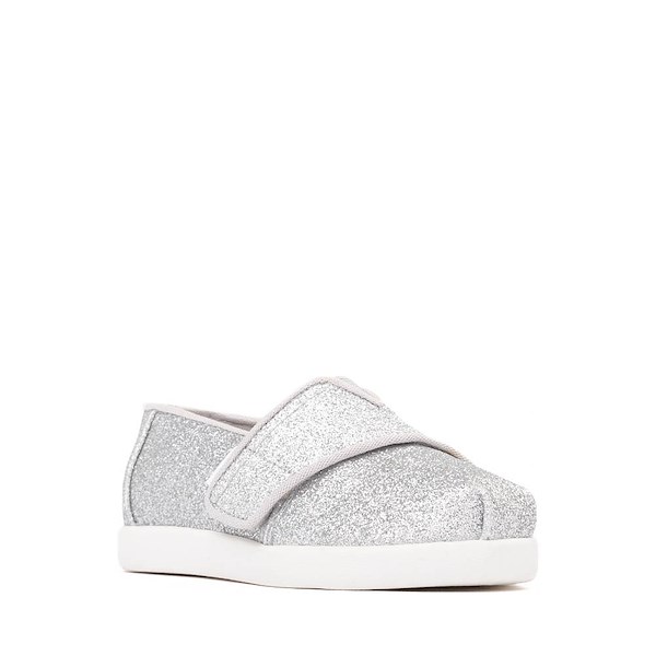 alternate view TOMS Alpargata Slip-On Casual Shoe - Baby / Toddler / Little Kid - Silver Iridescent GlimmerALT5